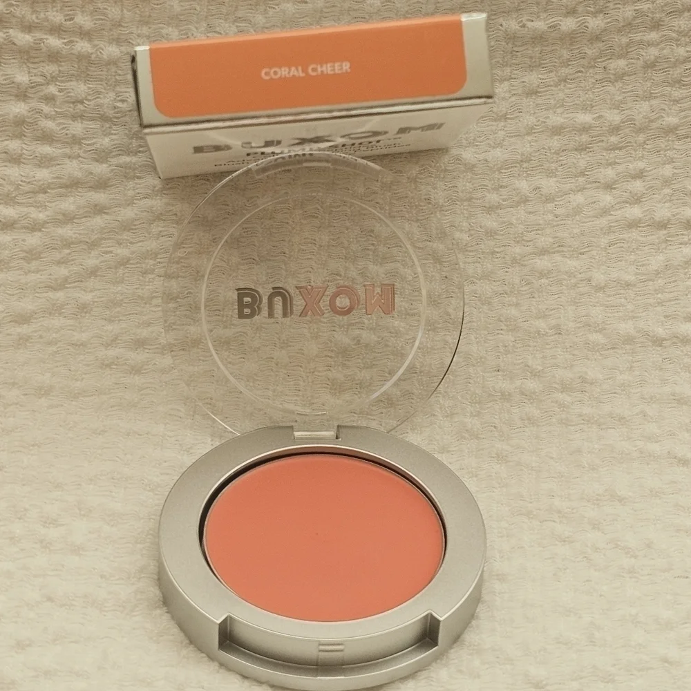 Buxom Plump Shot Collagen Peptides Advanced Plumping Blush shade Coral Cheer